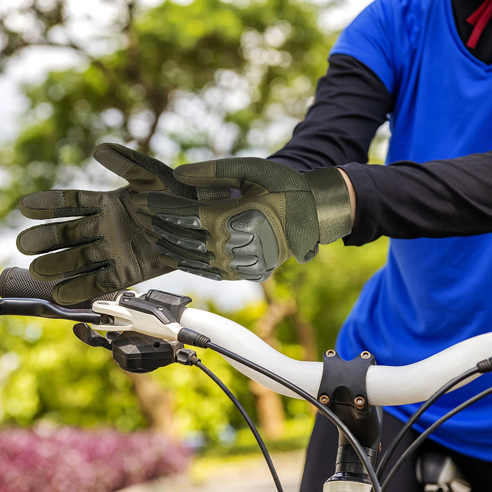 

1 пара перчаток для мужчин, Xl, сенсорный экран, мотоциклетные перчатки с утолщенной подкладкой для ладони, защита от ударов