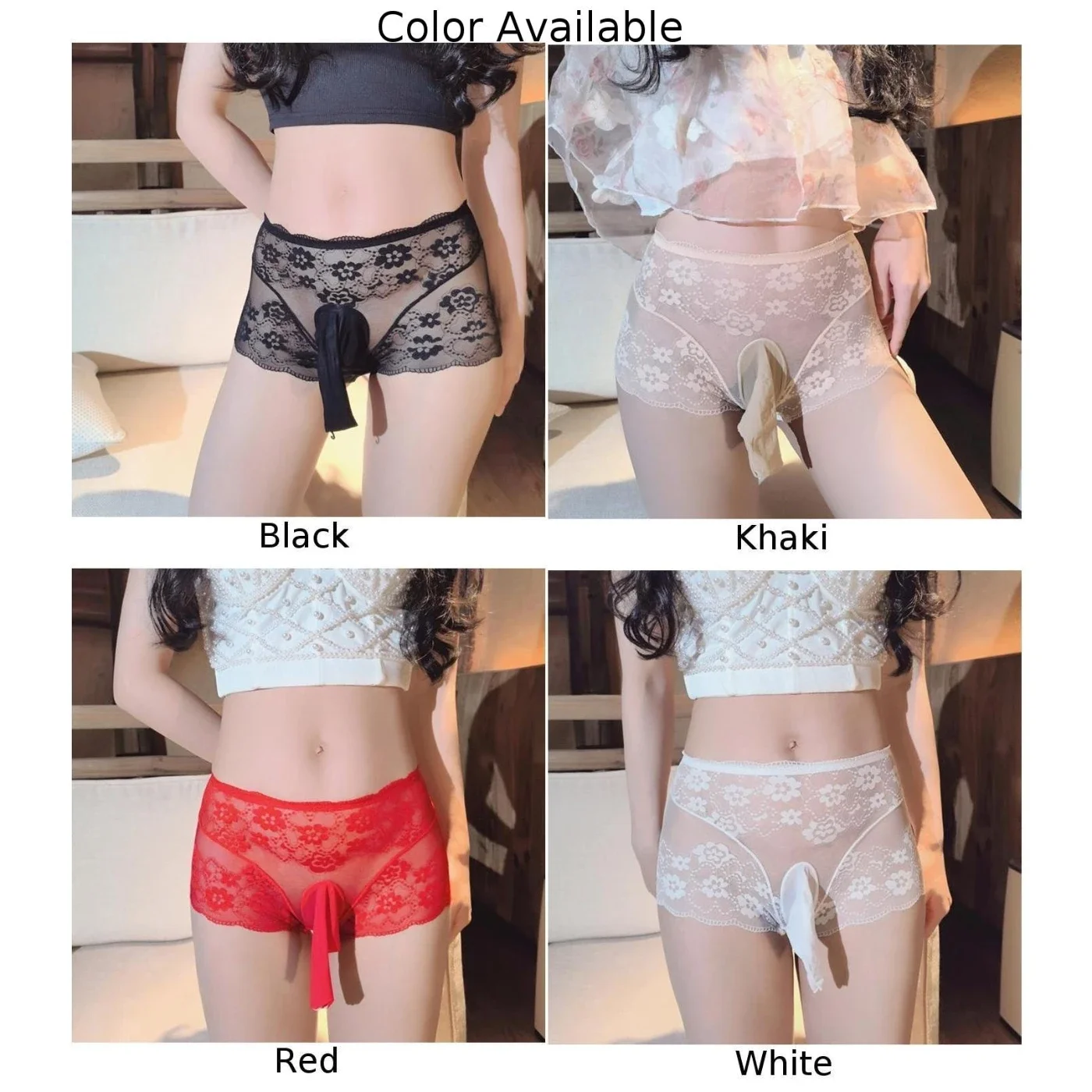 Ultra Thin Transparent High Waist Lace Boxers Men jj sets of sexy Underwear Sissy Pouch Panties Gay Lingeries Night Clubwear