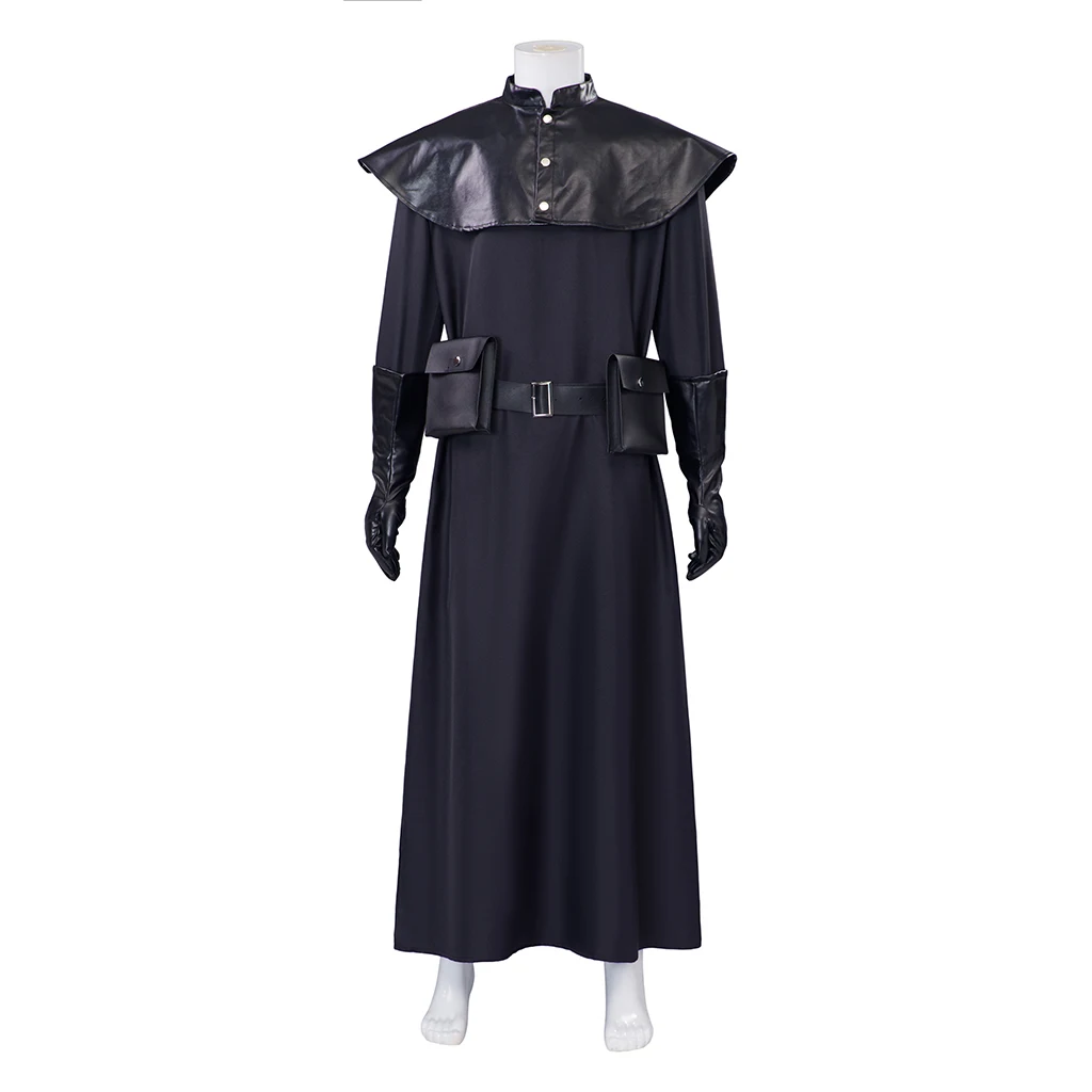 Pest Dokter Cosplay Kostuum Zwarte Lange Gewaad Handschoenen Voor Volwassen Monnik Cosplay Steampunk Priester Horror Tovenaar Halloween Outfit