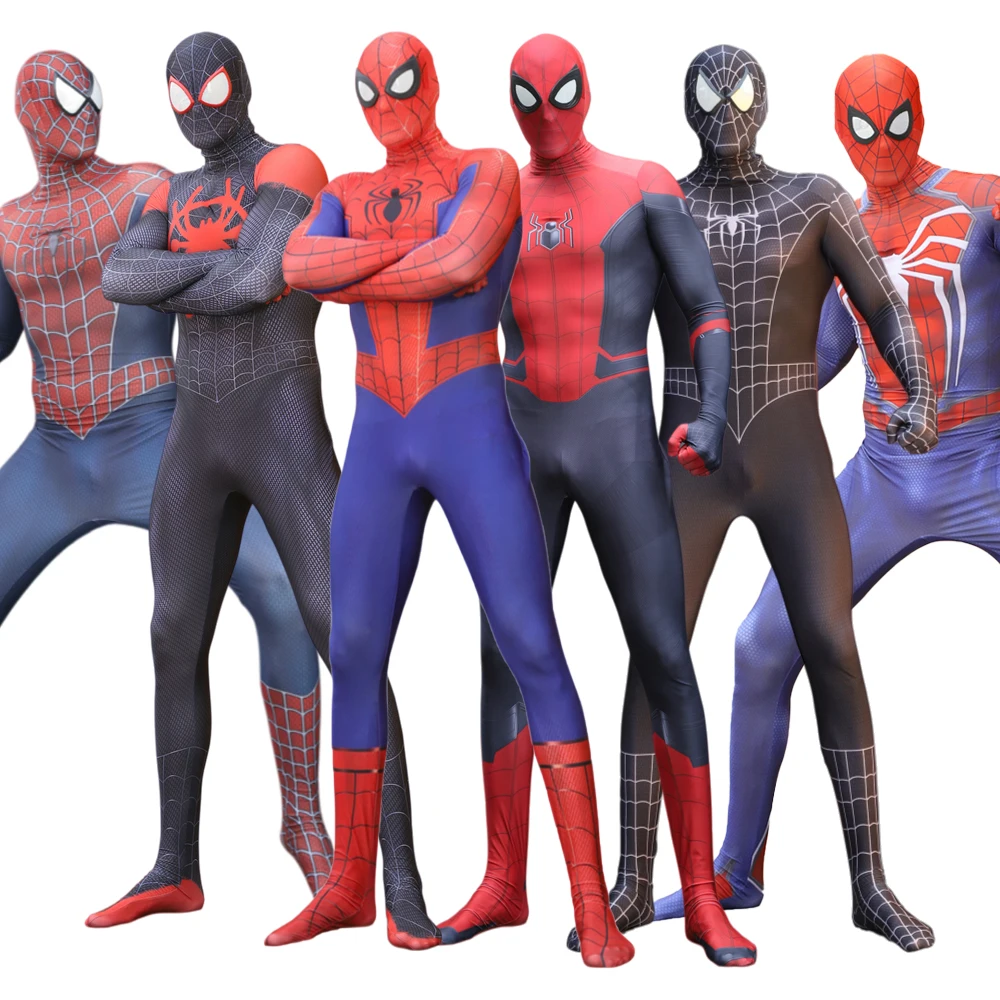 

Classic Spider-Man Cosplay Bodysuit Halloween Role Play Outfit with Mask for Boys Full-Body Spider Man Zentai Costume