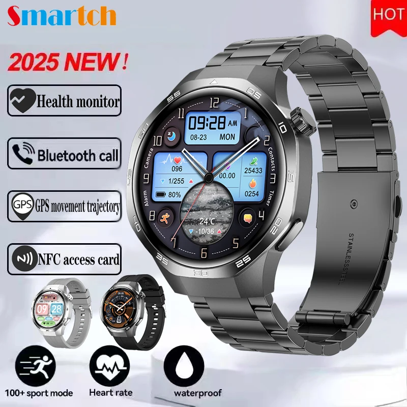 

Спортивные умные часы на открытом воздухе, мужские GPS-треки, компас, высотомер, водонепроницаемые, с синим зубом, умный браслет, NFC, монитор здоровья, часы SOS