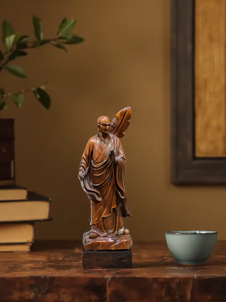 Old Boxwood Banana Fan Arhat Living Buddha Amitabha Buddha study screen Amass wealth Ornaments Town House Exorcism