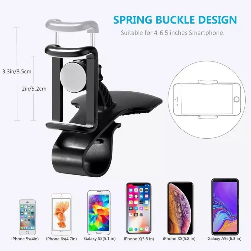 Car Phone Holder Stand Universal Dashboard Car Clip Mount GPS Bracket Car Mobile Phone Support in Car For iPhone Xiaomi Samsung image 3