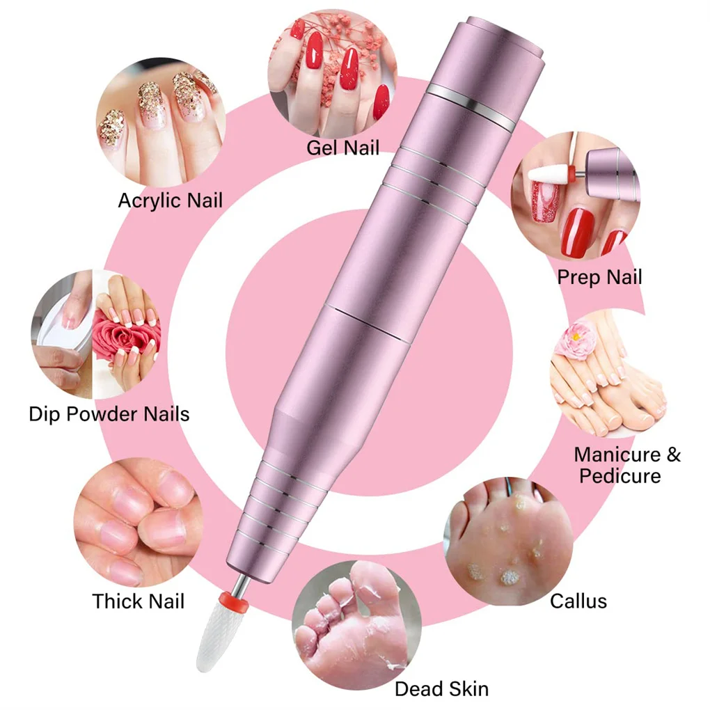 Perceuse à ongles USB 30000 tr/min, pour vernis à ongles Gel acrylique, fraisage, lissage des callosités, Machine de manucure, équipement de Salon d'art des ongles