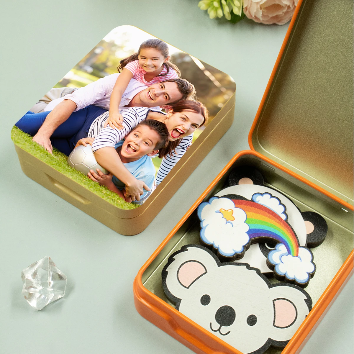 Custom Metal Box With Photo, Personalized Small Storage Box, Customized Picture Ornament Storage Box, Room Decor, Anniversary image 3