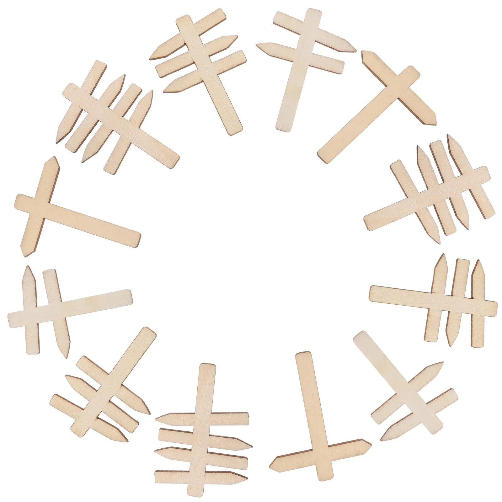 50Pcs Mini Wooden Road Signs Blank Decorative Message Board for Early Learning Toddler Educational Activity Dollhouse Miniature