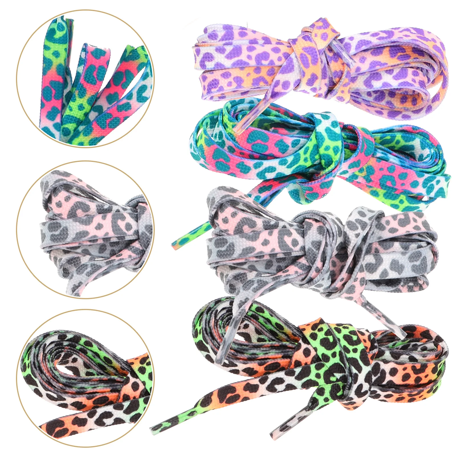 

4 Pairs Shoe Laces Shoelaces Reflective Ties Glow in The Dark Gradient Powder for Outdoor Sport