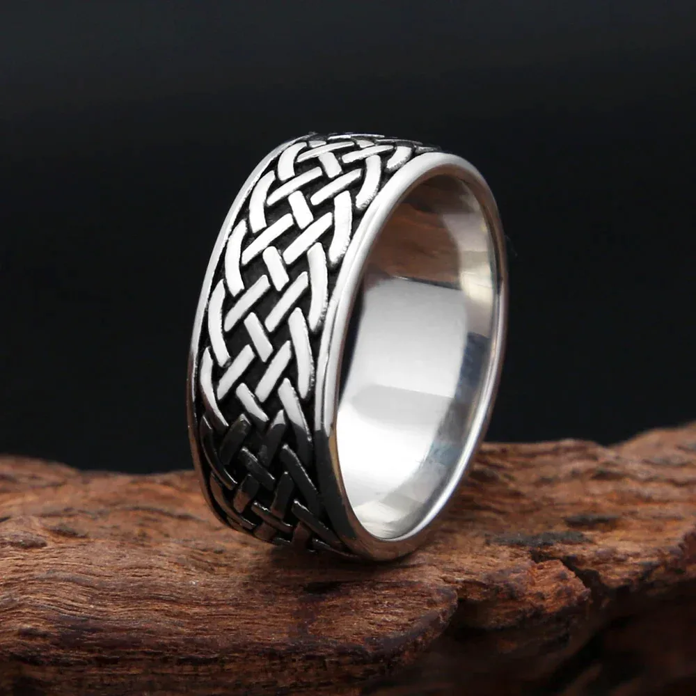 Vintage Celtic Knot Stainless Steel Ring Viking Eternal Knot Wedding Ring For Men And Women Casual Party Fashion Jewerly
