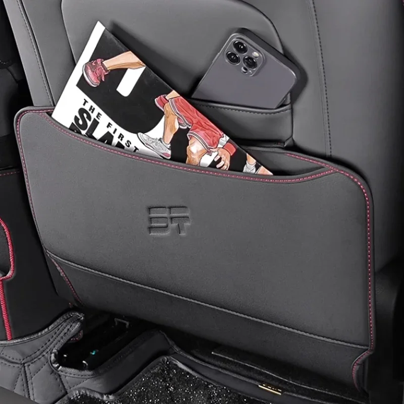 For Chery Jetour Traveller T2 Car PU Leather Anti Kick Mat Pad Car Anti-kick Protector Mats Seat Back Protector Accessories