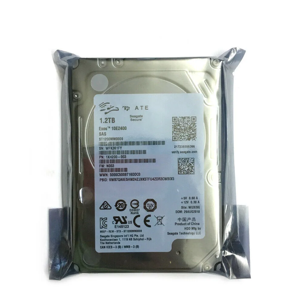 

Для Seagate Exos ST1200MM0009 1,2 ТБ, 10000 об/мин, 10 К, 2,5 дюйма, 12 Гбит/с, 512 н, жесткий диск SAS, жесткий диск