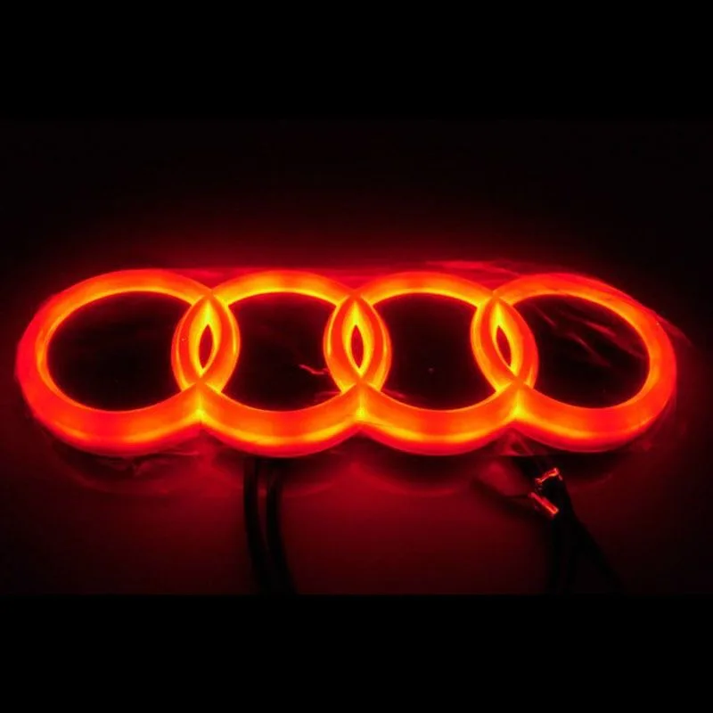 Grade dianteira do carro LED Logo Decoração Bagagem, 4d Lâmpada de Reajuste, Audi A3, A4, A5, A6, A7, A8, S3, S4, S5, S6, S7, Q3, Q5, q7, acessórios