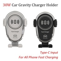 30W Air Vent Car Wireless Charger Gravity Phone Holder for iPhone Samsung Xiaomi Air Outlet Cellphone Stand Clip Fast Charging