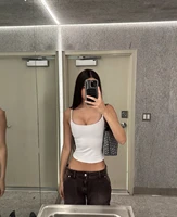 Camiseta sin mangas de verano para mujer, camisola elástica adelgazante de Color sólido para Fitness, Sujetador deportivo básico, Top de Yoga respetuoso con la piel