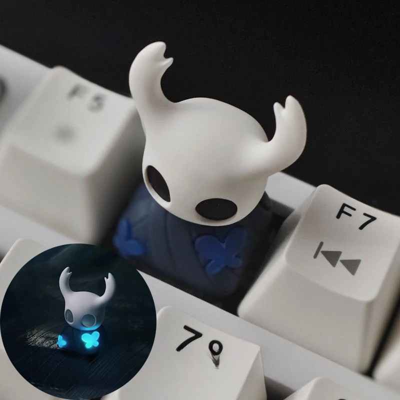 

Колпачки для клавиш Hollow Knight, аниме, легкие прозрачные колпачки для клавиш «сделай сам», для механической клавиатуры, персонализация, перекрестная ось, смоляные колпачки для ключей, подарки