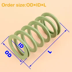 Stokta dış çapı 11 ~ 42mm uzunluk 10 ~ 300mm yeşil Spiral damgalama sıkıştırma kalıp kalıp bahar