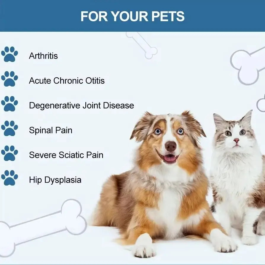 

Animal Cold Laser Therapy Machine - 650nm*14 + 808nm*3, 520mW for Joint Pain, Muscle Recovery & Bone Healing in Pets