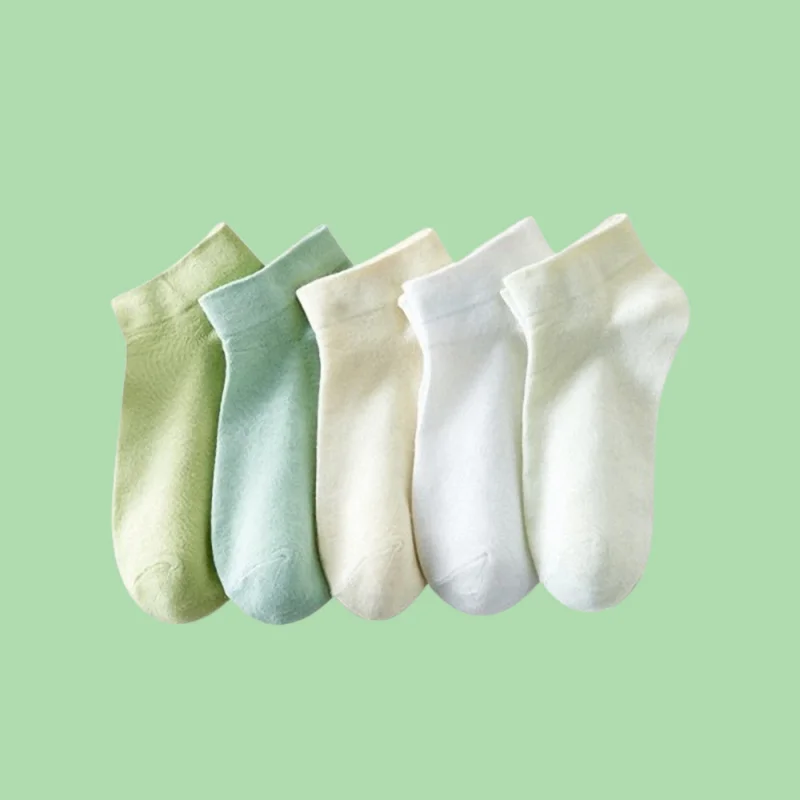 5/10 Pairs High Quality Casual Socks Women's Low-top Short-tube Boat Socks Thin Breathable Cotton Socks Pure White Women's Socks