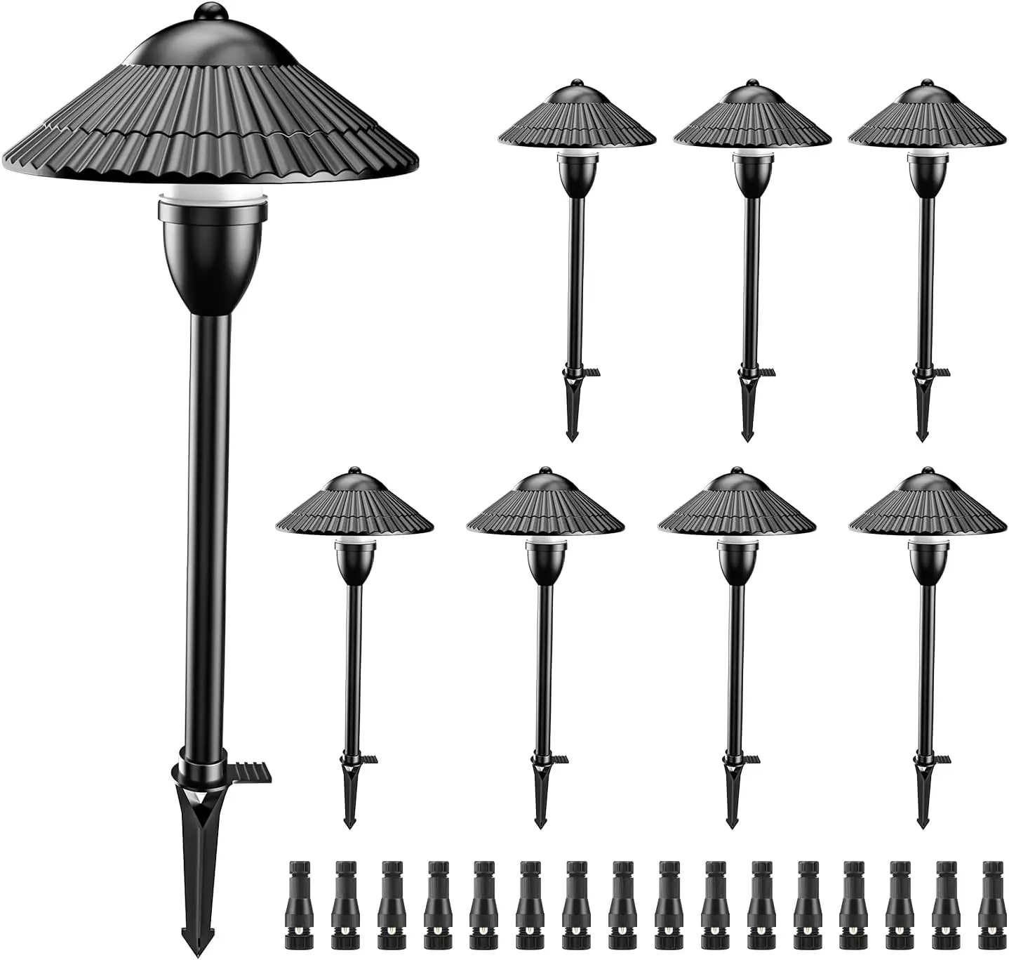 Low Voltage Landscape Pathway Lights, 12-24V Aluminum Outdoor LED Landscape Lighting, 3000K Waterproof Wired Path Light for Yard