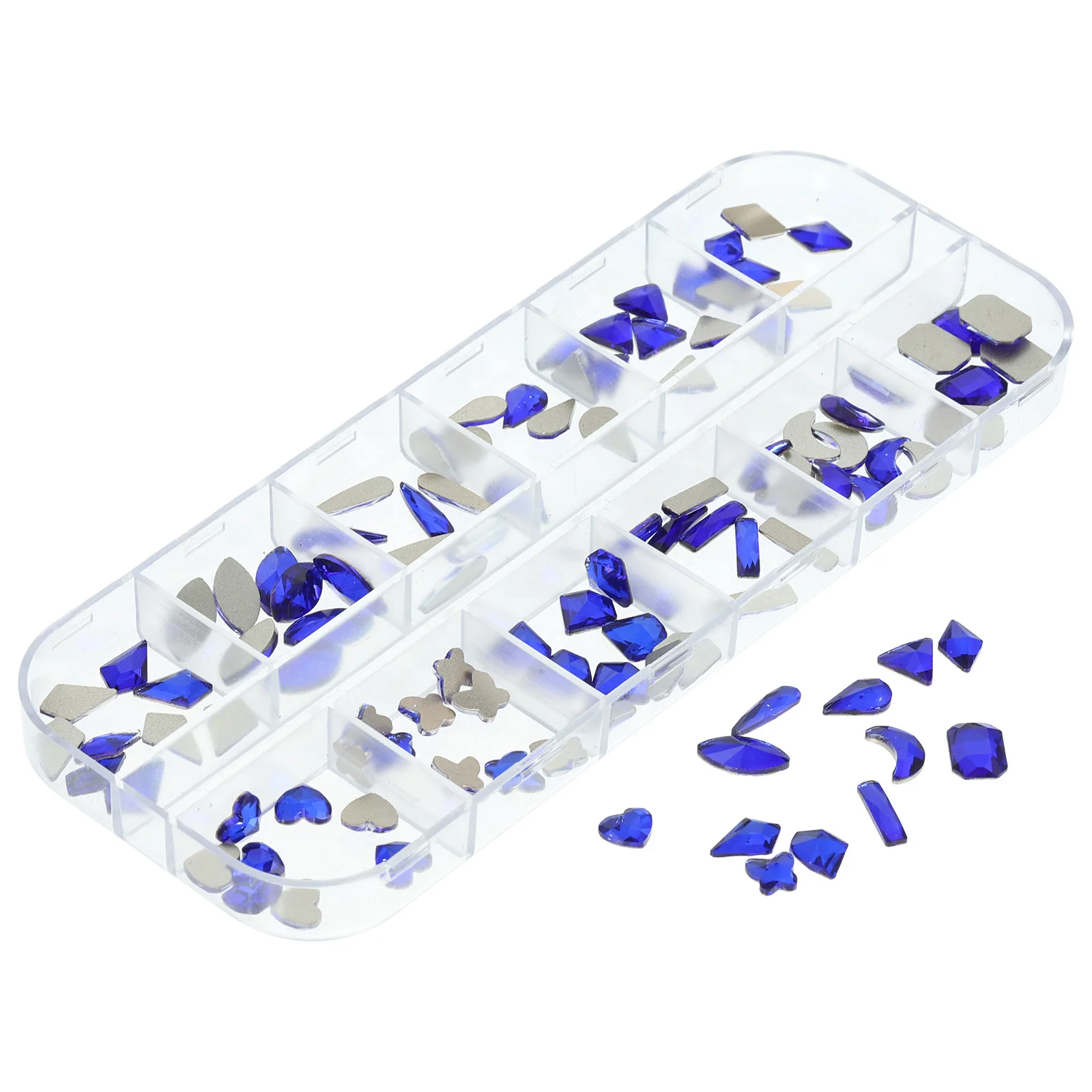 

1 Box Of Glass Nail Rhinestones Kit For Nail Art Manicure Face Gems Crafts, Bulk Clear Flatback Rhinestones Set For Nails Shoes