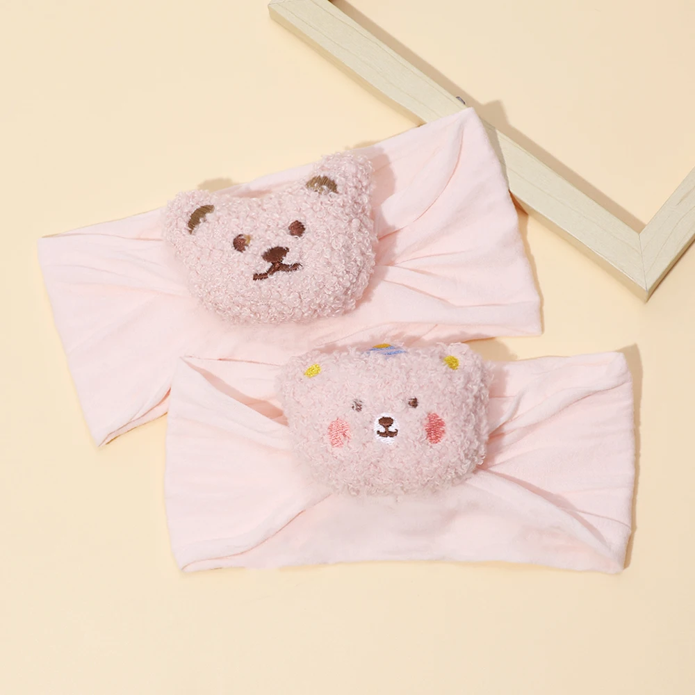 Plush Bear Headbands for Girls Cartoon Animal Hair Band Newborn baby Soft Elastic Party Headwear Hair Accessories for Girls Kids