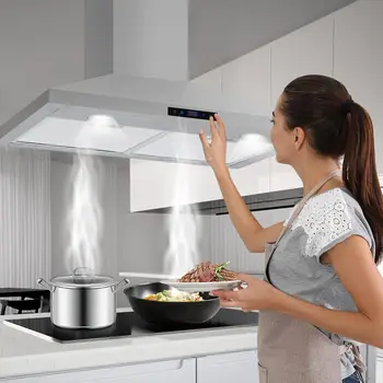 Wall Mount Range Hood, capa de cozinha com duto ou sem duto, luz LED, 3 velocidades para fogão, Kicten, restaurante, capuz ideal, 30 pol