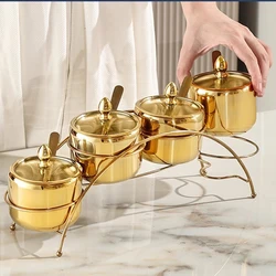 304 stainless steel pepper and salt shaker Pepper jar Restaurant Western table seasoning bottle Golden sprinkling box