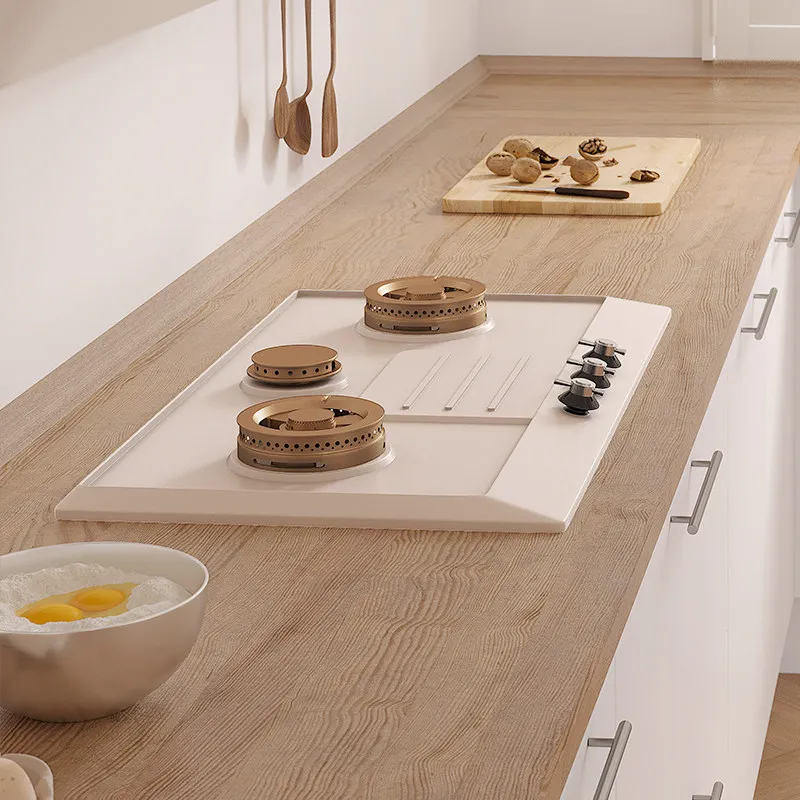 

Cream wind white three-eye stainless steel gas stove three-head porous multi-head gas stove retro