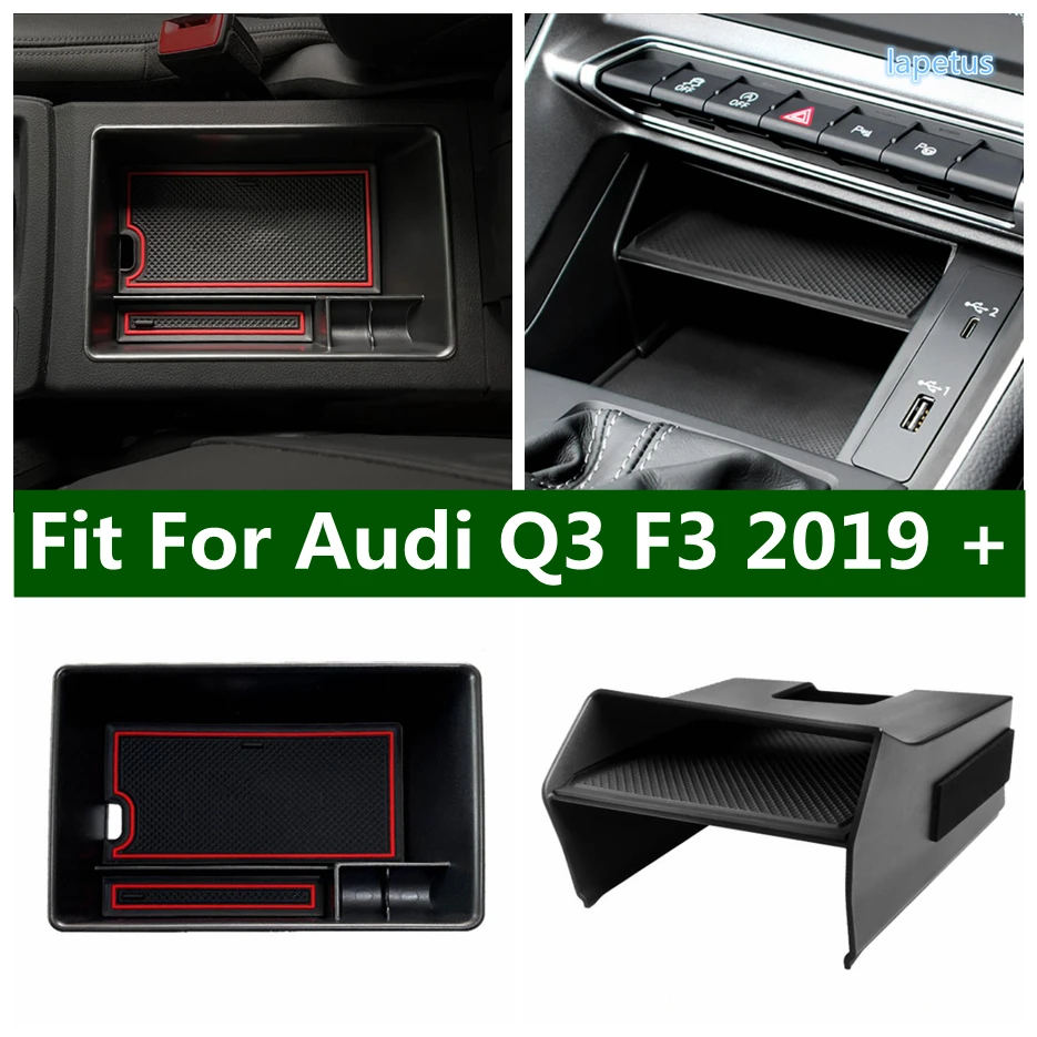 

Central Control Armrest Sort Out Storage Box Multifunction Container Tray Cover Fit For Audi Q3 F3 2019 - 2024 Car Accessories