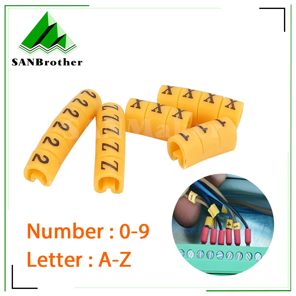 Plastic cable marker label Wire Marker Number 0 to 9 A to Z Cable Size 1.5 2.5 sqmm  PVC cable markers insulation marker