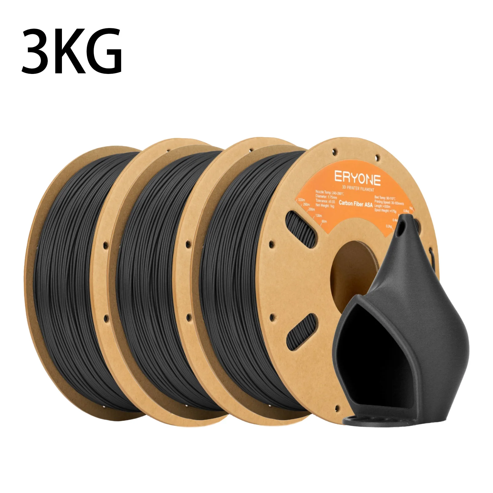 ERYONE 3KG Carbonfaser ASA Filament 1,75mm UV- und Witterungsbeständig, ASA CF 3D-Druckfilament Perfekt für den Außendruck
