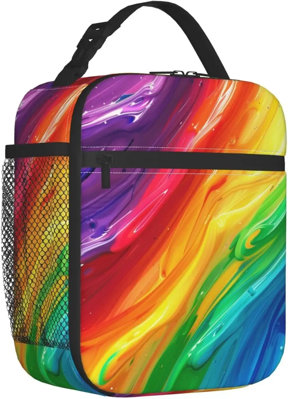 صندوق غداء معزول للفتيات والنساء والأطفال حقيبة غداء قوس قزح للعمل والنزهة والمدرسة والسفر والمشي لمسافات طويلة #3