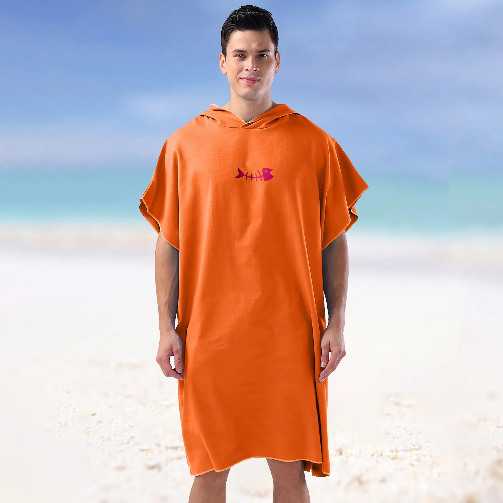 Surf Poncho Changing Towel with Hood Microfiber Beach Blanket Bath Towel Swim Towel Wetsuit Beach Poncho for Adults Men\'s Robe