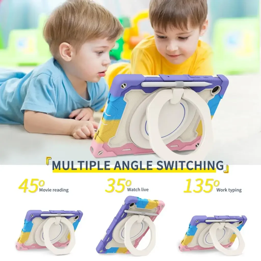Heavy Duty Ring Case For Samsung Galaxy Tab A9 Plus A8 10.5 SM-X200 X205 S9 FE S8 S7 11 A7 10.4 SM-T500 A7 Lite 8.7 T220 Cover