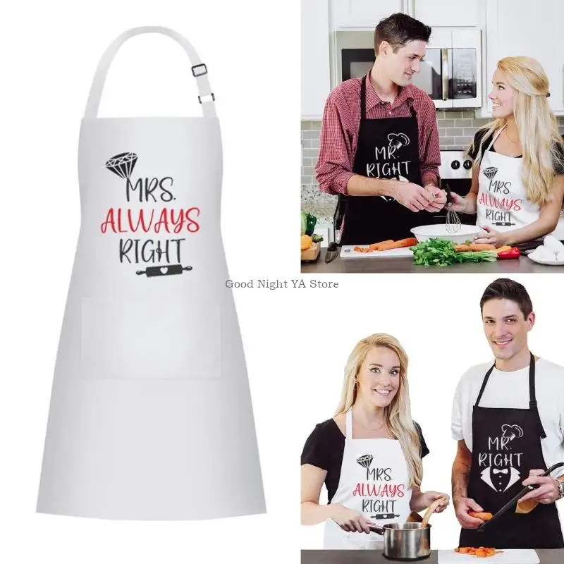 

Пара фартуков «Мистер и миссис» для пар, приготовление пищи, выпечка, барбекю, защитная одежда из полиэстера