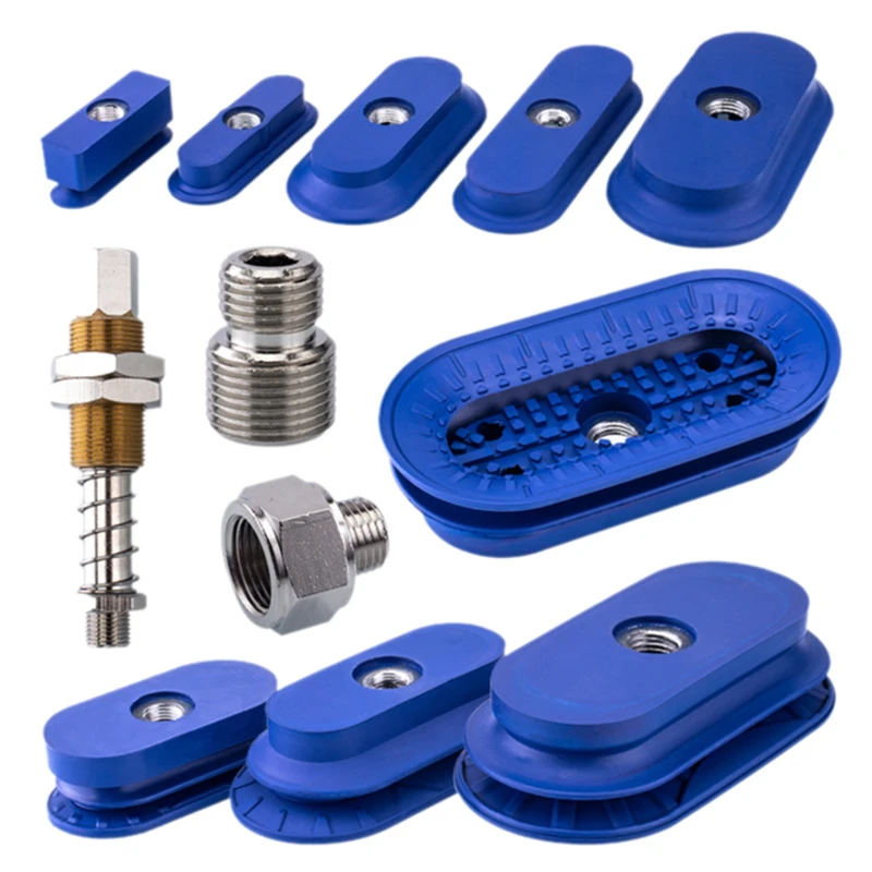 Oval Shaped Robotic Arm Vacuum Suction Cup SAOF/SAOB Series With Connecting Rod For Handling Metal Sheets SAOF-50X16 SAOB-60X30