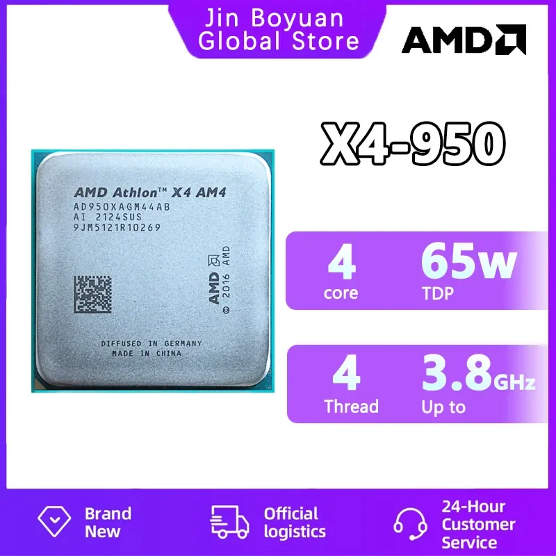

New AMD Athlon X4 950 3.5 GHz Quad-Core Quad-Thread L2=2M 65W AD950XAGM44AB Socket AM4 but no fan