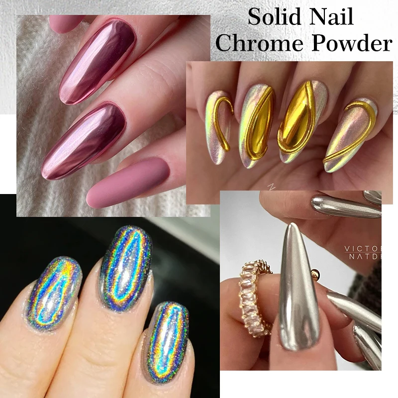 Espelho Nail Glitter Powder, Pigmento de Efeito Metálico Prateado, Gel UV Polonês, Flocos Cromados, Decoração Manicure Poeira, Unhas Acessórios Pedidos a partir de $50 receberão um desconto de $20