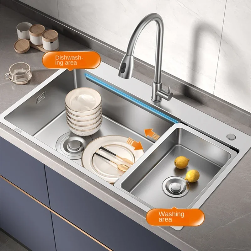 Factory Direct 2026 Executive Large Single Slot 304 Stainless Steel Kitchen Sink Thickened Side Drainage Vegetable Washing Basin