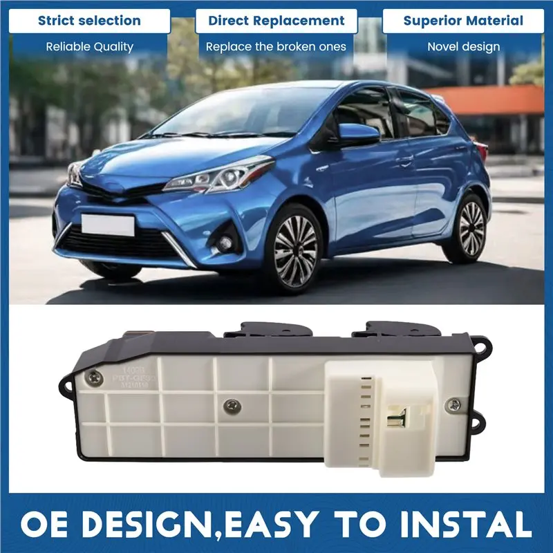 AB16-لتويوتا يارس الجانب الأمامي الأيمن للسائق مفتاح التحكم في نافذة الطاقة الكهربائية 84820-52180 الزر الرئيسي 8482052180 السيارات