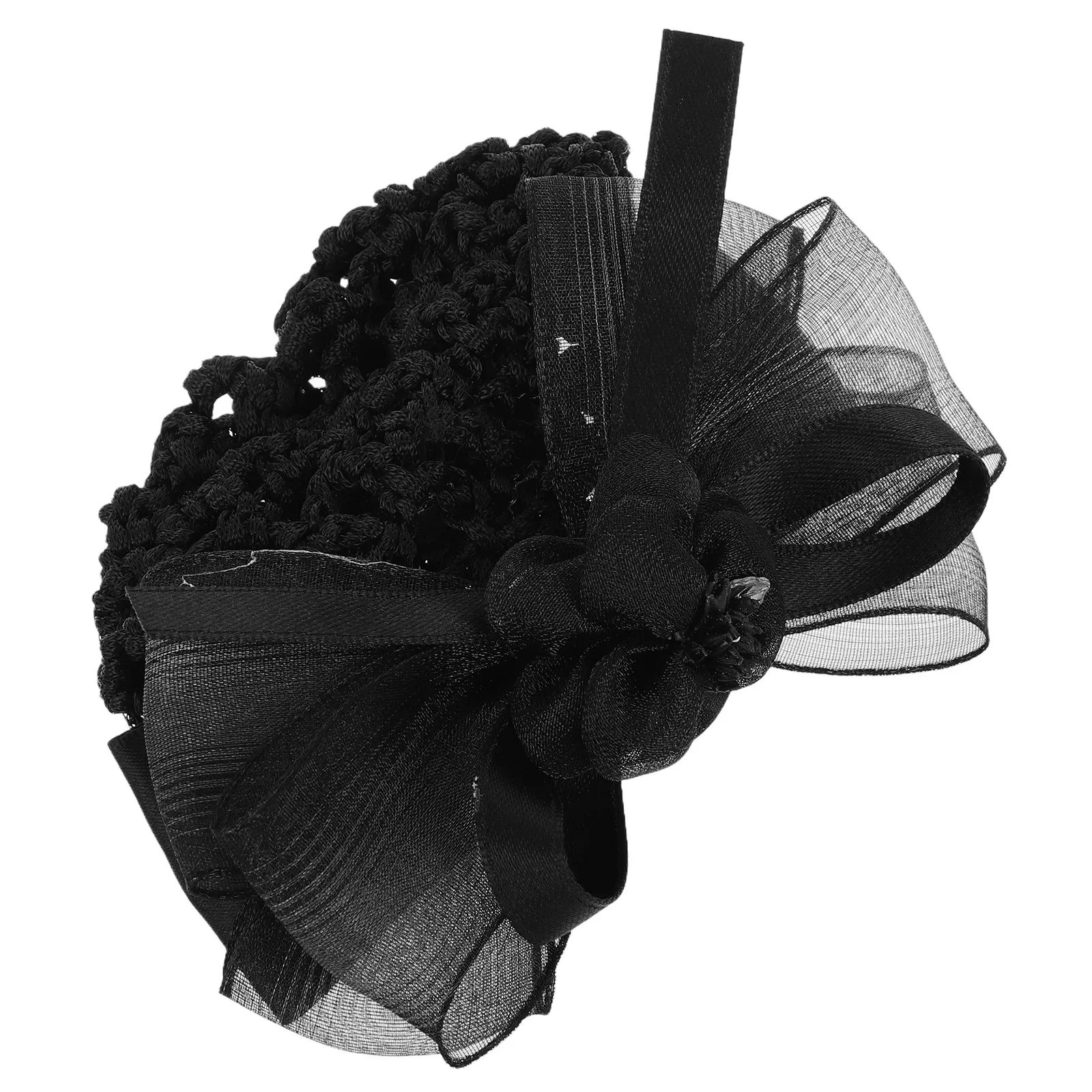 

Elegant Bowknot Hair Snood Bun Cover for Women Black Satin Hair Accessories for Airline Bank Hotel Restaurant Staff Stylish