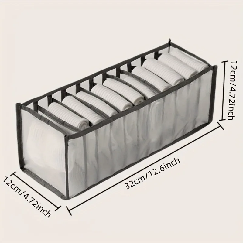 1/2/4PCS Foldable Mesh Storage Box For Underwear Dresser Drawers And Wardrobe