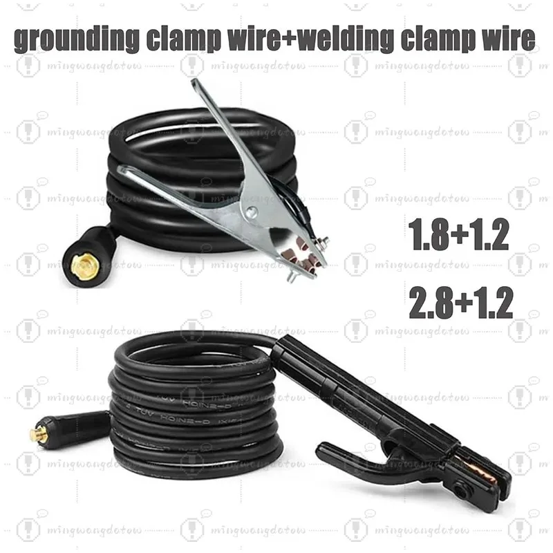 Welding Clamp Wire+grounding Clamp Wire, 2pcs Welding Machine Accessories, 10-25 Quick Connectors, Suitable for MMA, Etc