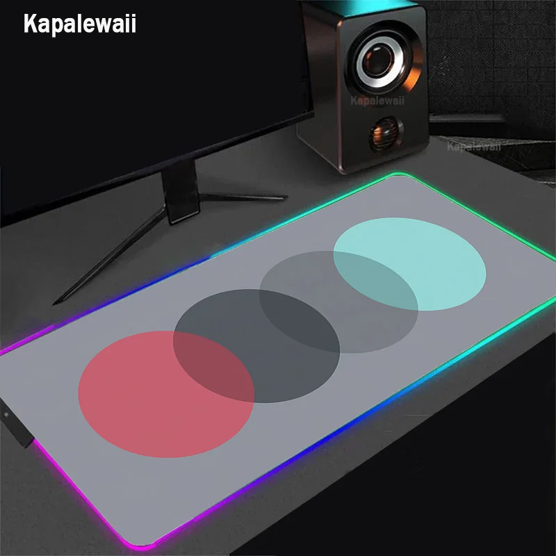 

Коврик для мыши геометрический RGB с подсветкой, игровой коврик для клавиатуры, компьютерный игровой Настольный коврик для настольных игр, XXL, 100x50