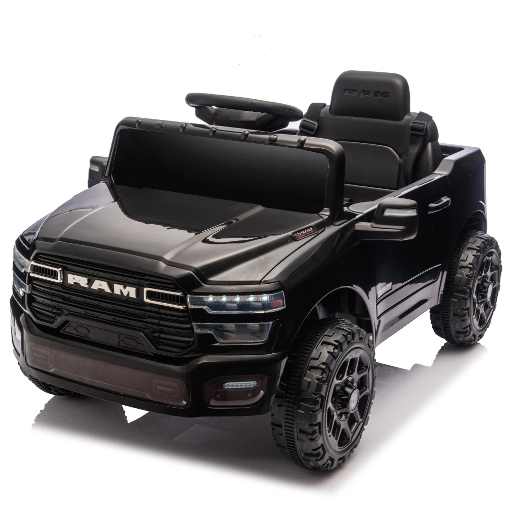 Licensed Dodge RAM 3500 12V Kids Ride On Truck 2WD & Rear Shock Suspension LED Headlights &Low Battery Alarm ride on toys age 3+