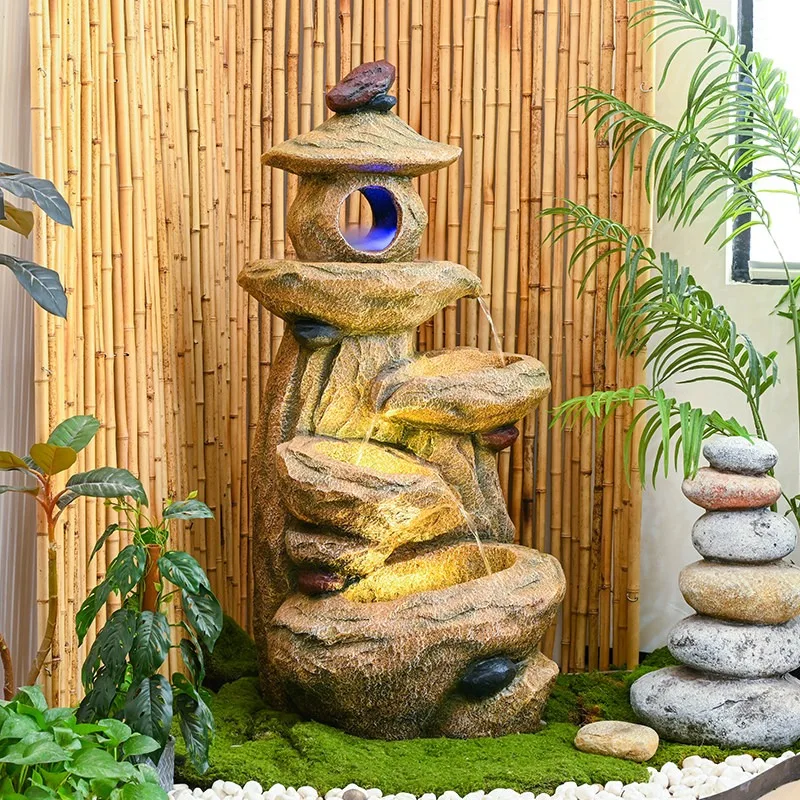 #q-Outdoor Garden Rockery Water Feature B&B Restaurant Courtyard Fish Pond Recirculating Commercial Space Landscape Ornamento*
