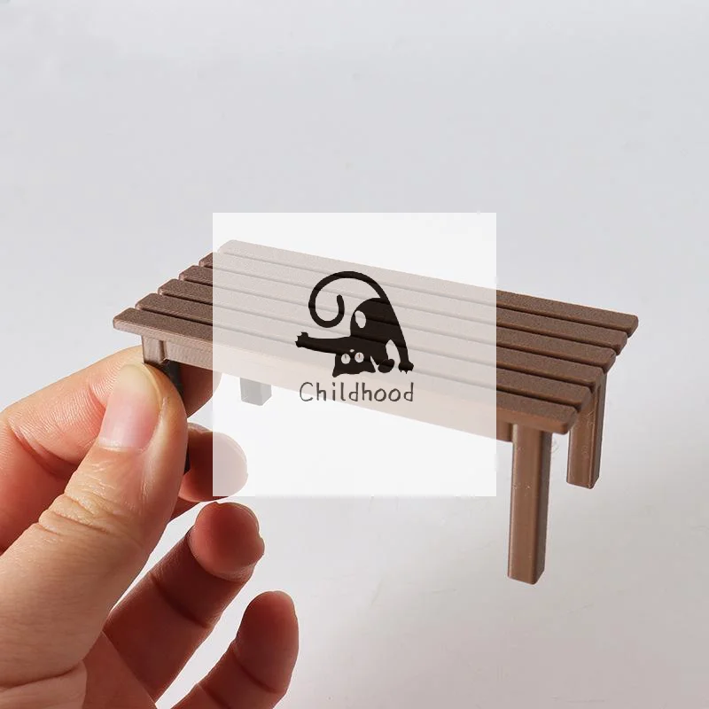 Pretend-Play Table Bench Model for 1/12 Dollhouse, Decorative Furniture for Dolls House Living Scene.