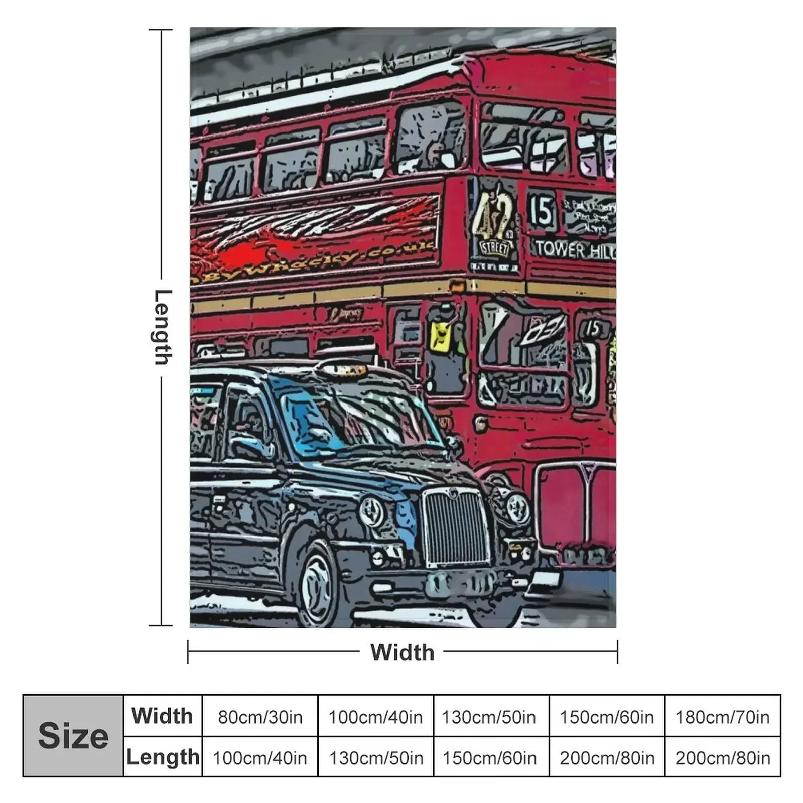 London Bus and Cab Throw Blanket Stuffeds Decorative Sofa cosplay anime Flannel Fabric Blankets