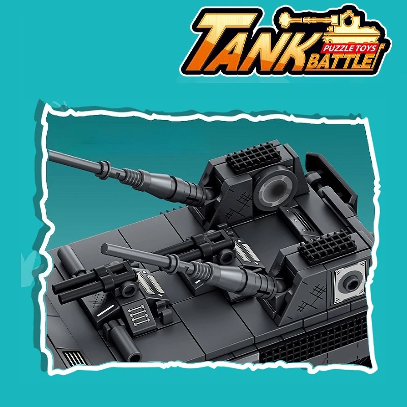 نموذج مركبة دبابة مجنزرة من قطع البناء، قطعة للمجمعين، زينة مجمعة للتركيب لغرفة المعيشة وغرفة النوم والمكتب، هدية مثالية للعطلات