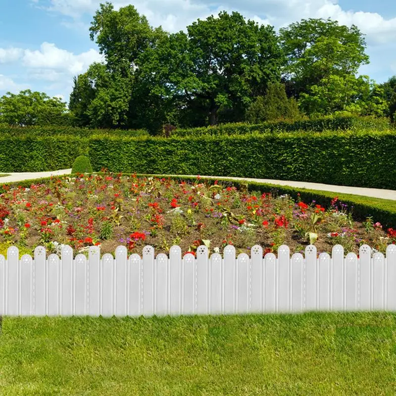 Garden Edging Border 10 Sets Rust-Proof Yard Edging Decorative Garden Fencing Interlocking Animal Barrier Vegetable Palisade For