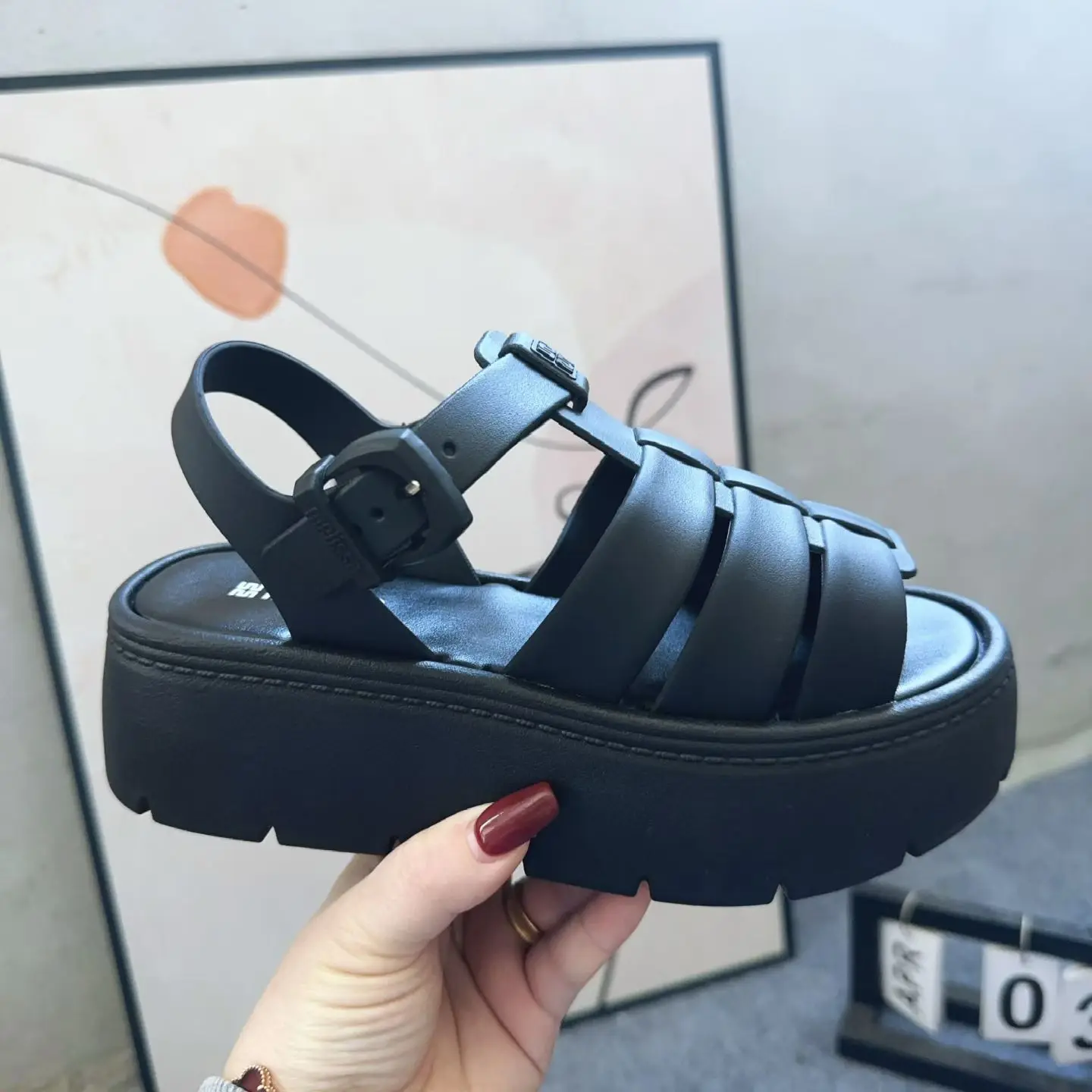 

Mini Melissa Summer Women's Thick Sole Slippers Ladies Fashion Candy Color Jelly Sandals Indoor Outdoor Beach Shoes Female